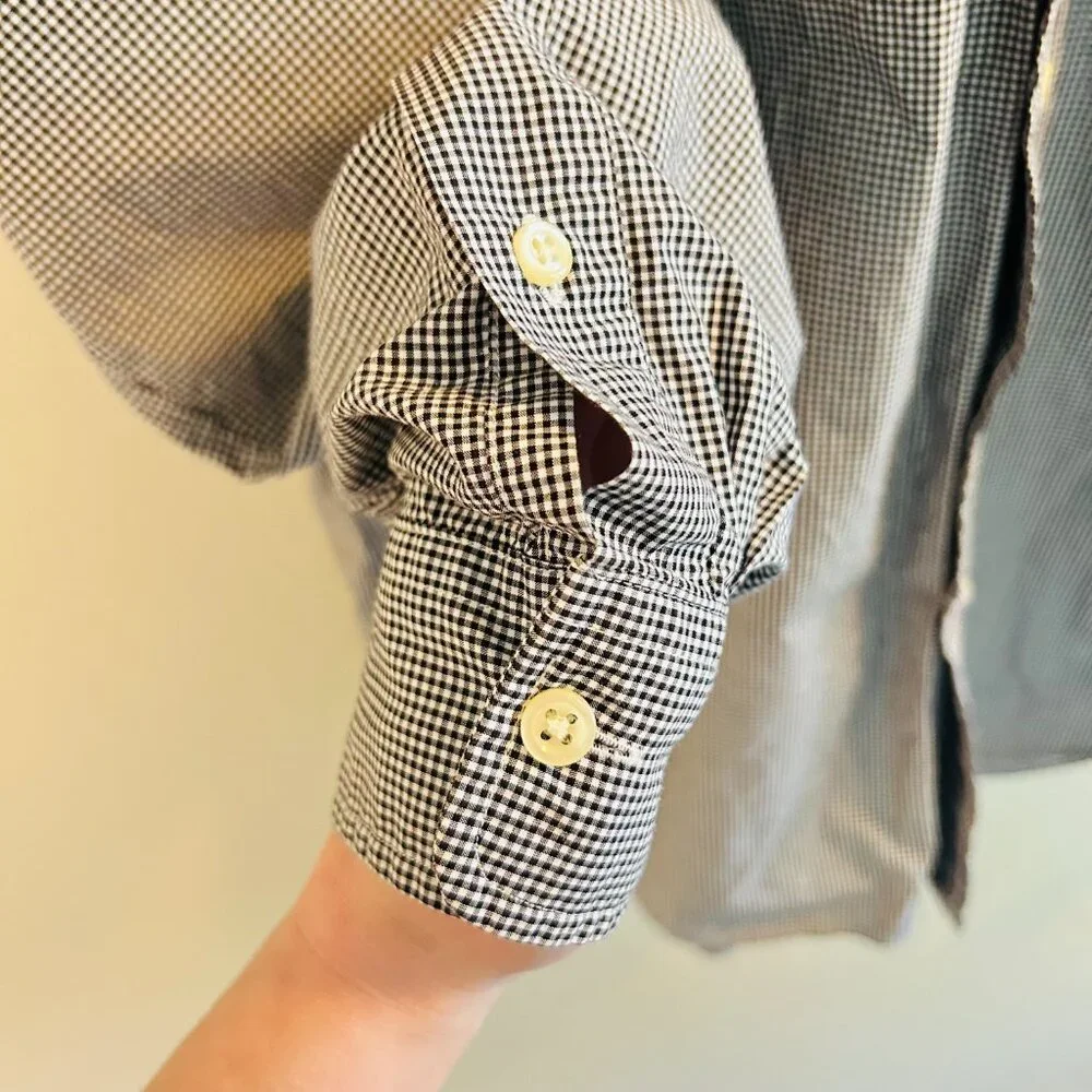 Ralph Lauren Plaid Dress Shirt Mens Size Medium White Navy Gingham Button Down - Picture 6 of 9